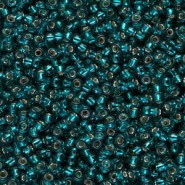 Miyuki rocailles kralen 11/0 - Silver lined transparent dark teal 11-30